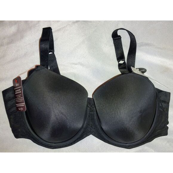 NWT Paramour by Felina Paramour Marvelous Side Smoother Underwire Bra 38D Black - Picture 1 of 8